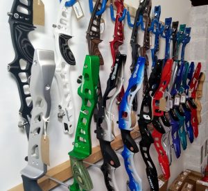 Display of archery handles / Risers - lots of colours